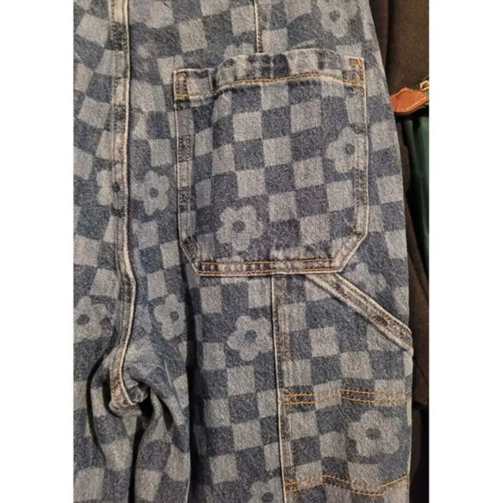 Pacsun Jeans Womens 26 Patchwork Floral Wide Leg Carpenter Raw‎ Hem Denim Retro